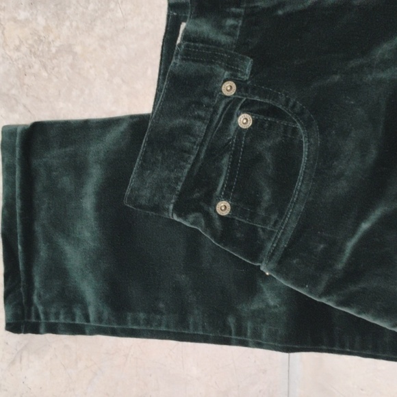 Express Forest Green Velvet Jeans Definitely Y2K - Picture 2 of 16